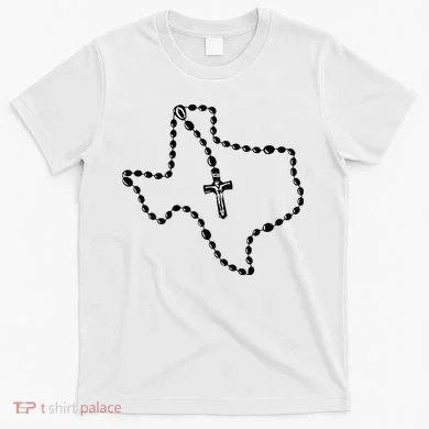 Texas State Map Catholic Rosary T-Shirt