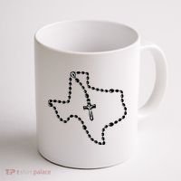 Texas State Map Catholic Rosary Coffee Mug thumb 1