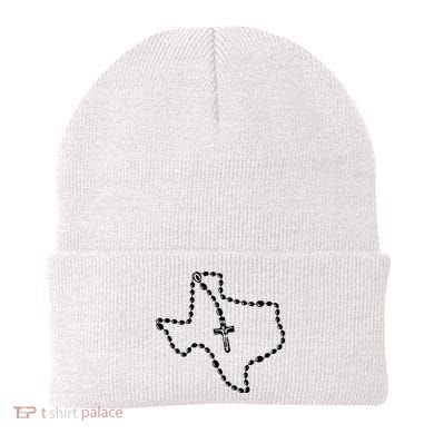 Texas State Map Catholic Rosary Beanie