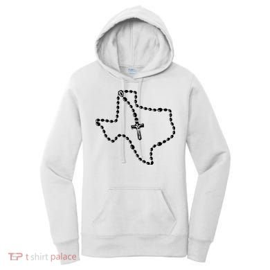 Texas State Map Catholic Rosary Women's Hoodie