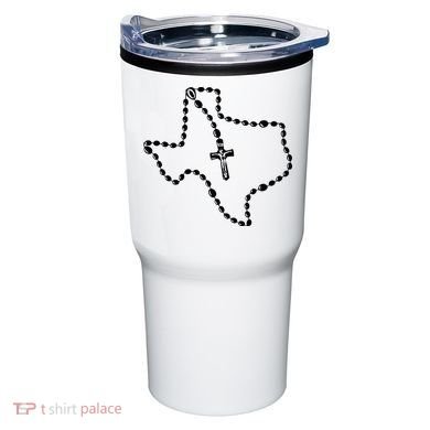 Texas State Map Catholic Rosary Tumbler