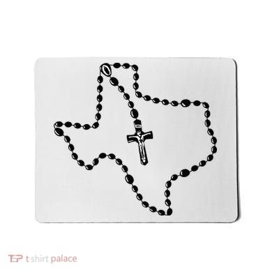 Texas State Map Catholic Rosary Mousepad