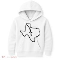 Texas State Map Catholic Rosary Kids Hoodie thumb 0