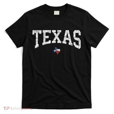 Texas State Map Flag Distressed T-Shirt