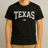 Texas State Map Flag Distressed T-Shirt thumb 3