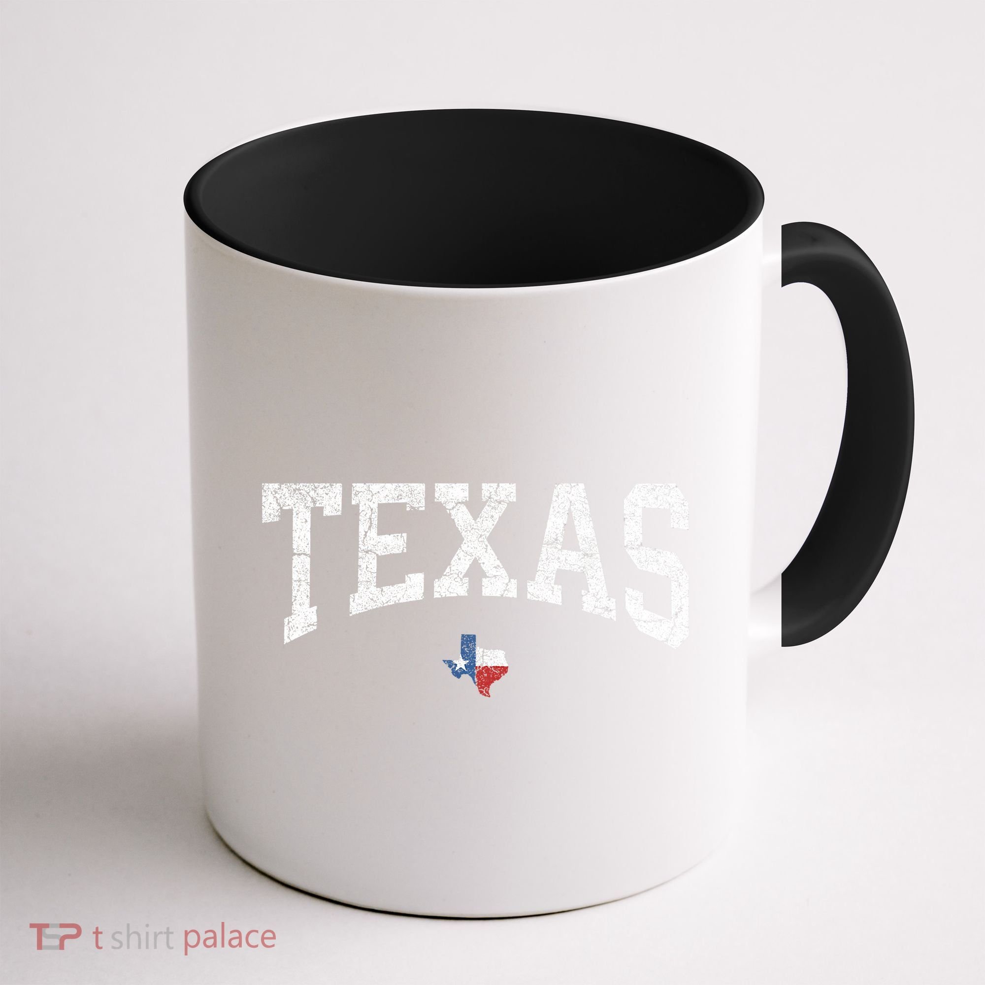 Texas State Map Flag Distressed Coffee Mug