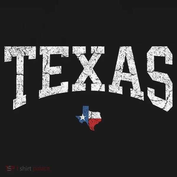 Texas State Map Flag Distressed Polo