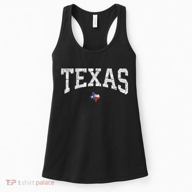 Texas State Map Flag Distressed Women's Tank Top