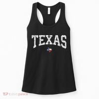 Texas State Map Flag Distressed Women's Tank Top thumb 0
