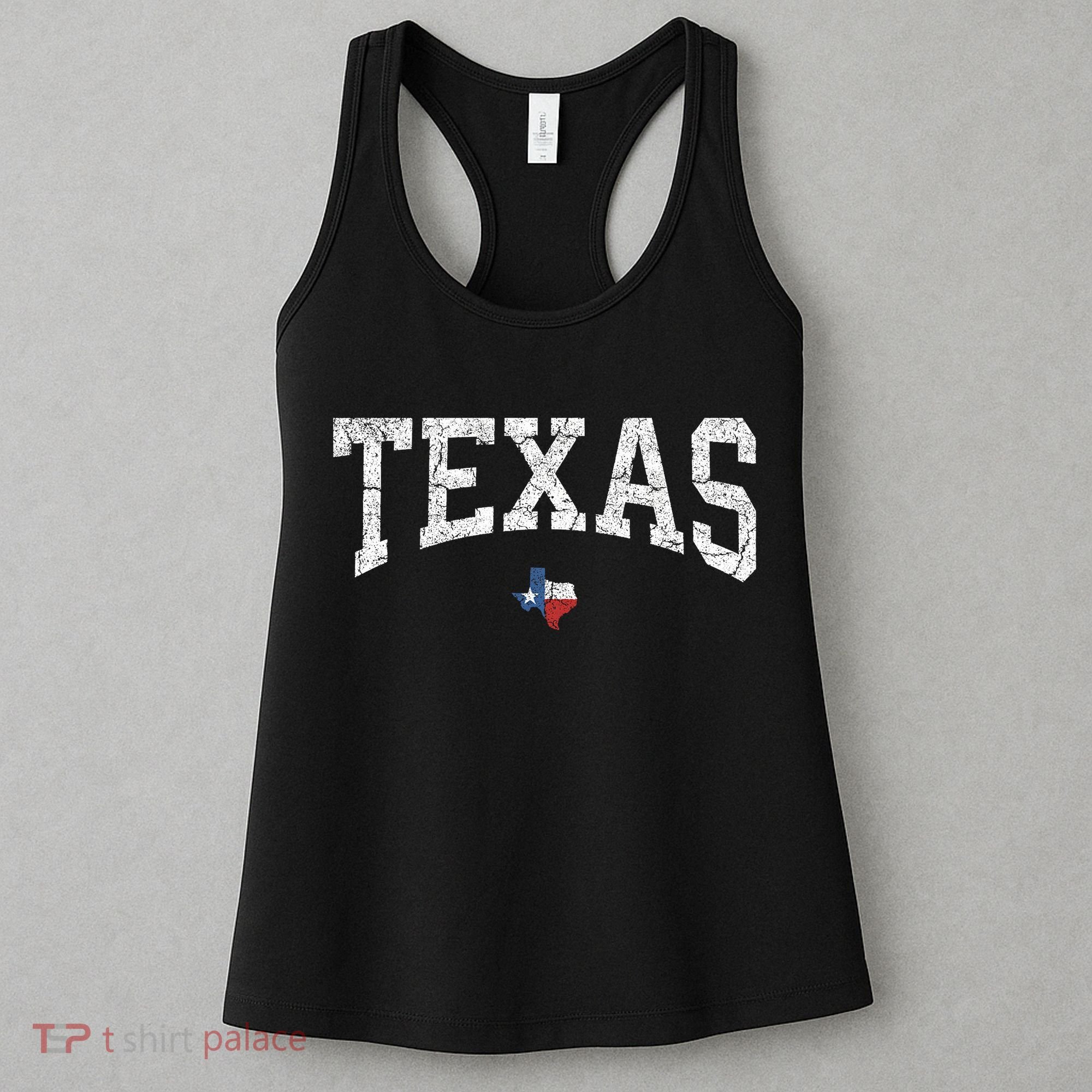 Texas State Map Flag Distressed Women's Tank Top