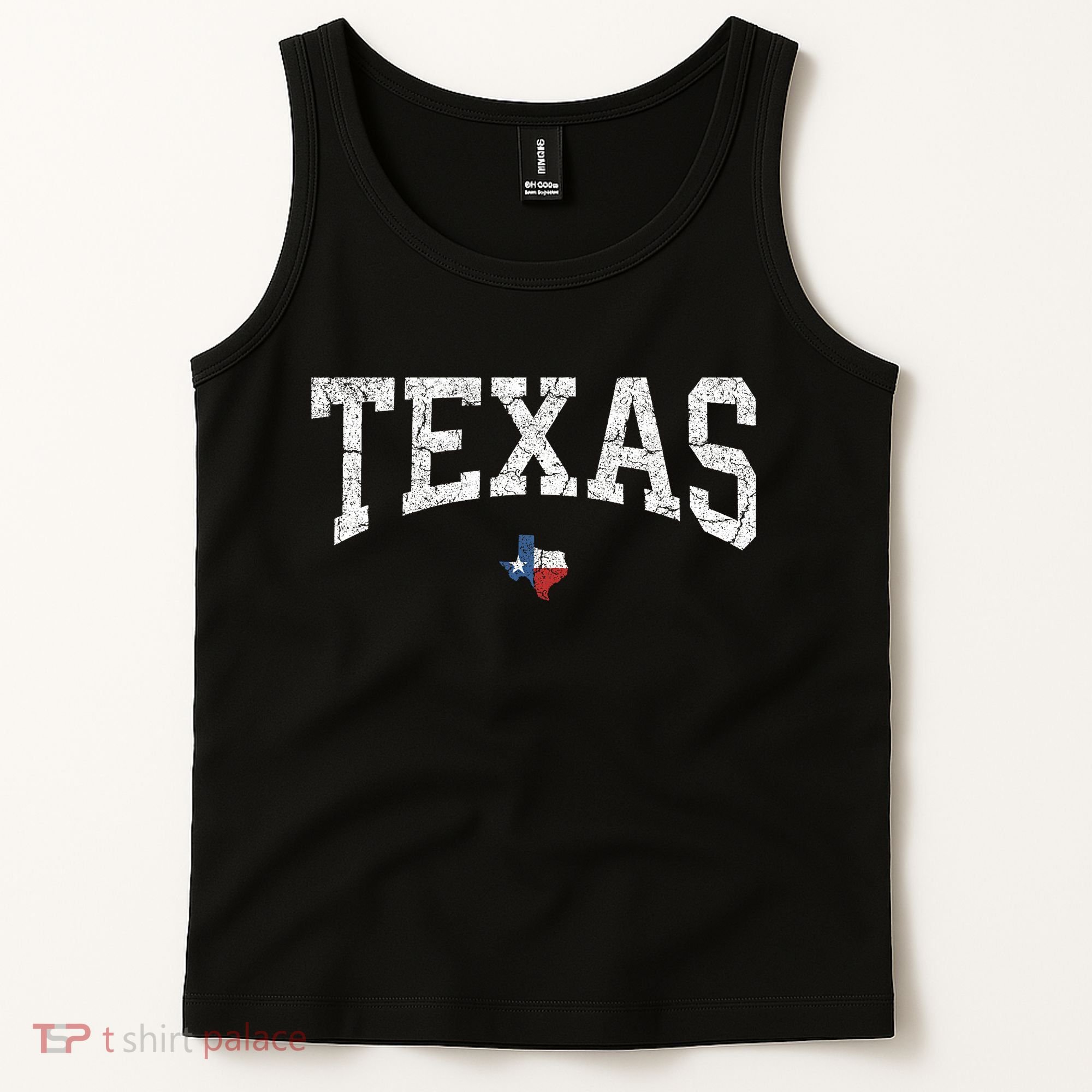Texas State Map Flag Distressed Tank Top