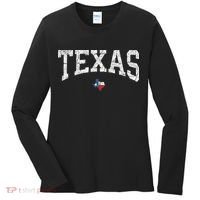 Texas State Map Flag Distressed Women's Long Sleeve Shirt thumb 0