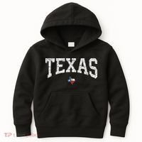 Texas State Map Flag Distressed Kids Hoodie thumb 0