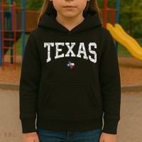 Texas State Map Flag Distressed Kids Hoodie thumb 3