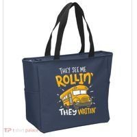 They See Me Rollin' They Waiting' Funny School Bus Driver Tote Bag thumb 2