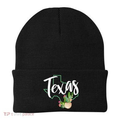 Texas State Map Pride Cactus Vintage Texas Gift Beanie