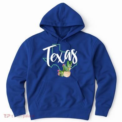 Texas State Map Pride Cactus Vintage Texas Gift Hoodie