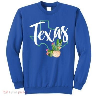 Texas State Map Pride Cactus Vintage Texas Gift Sweatshirt