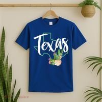 Texas State Map Pride Cactus Vintage Texas Gift T-Shirt thumb 2
