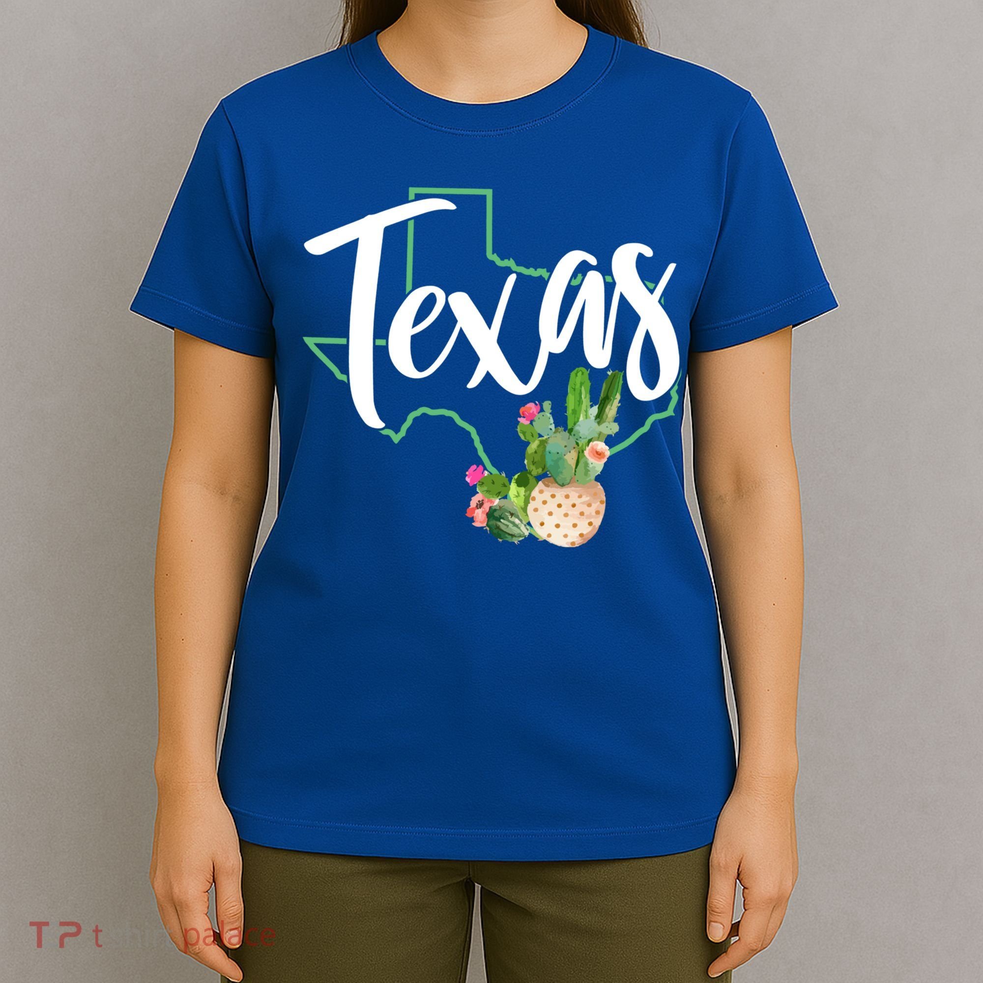 Texas State Map Pride Cactus Vintage Texas Gift T-Shirt