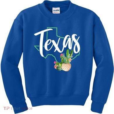Texas State Map Pride Cactus Vintage Texas Gift Kids Sweatshirt