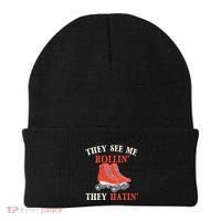 They See Me Rollin They Hatin Roller Skating Skate Skater Beanie thumb 0