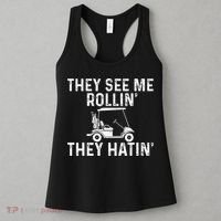 They See Me Rollin' They Hatin' Golfer Golf Golfing Lover Women's Tank Top thumb 3