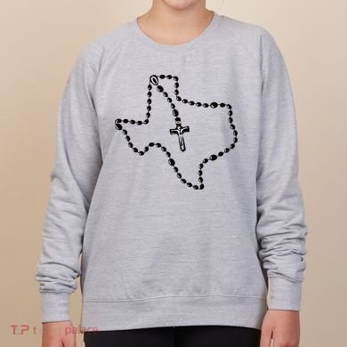 Texas State Map Catholic Rosary Women's Sweatshirt