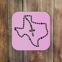 Texas State Map Catholic Rosary Coaster thumb 0