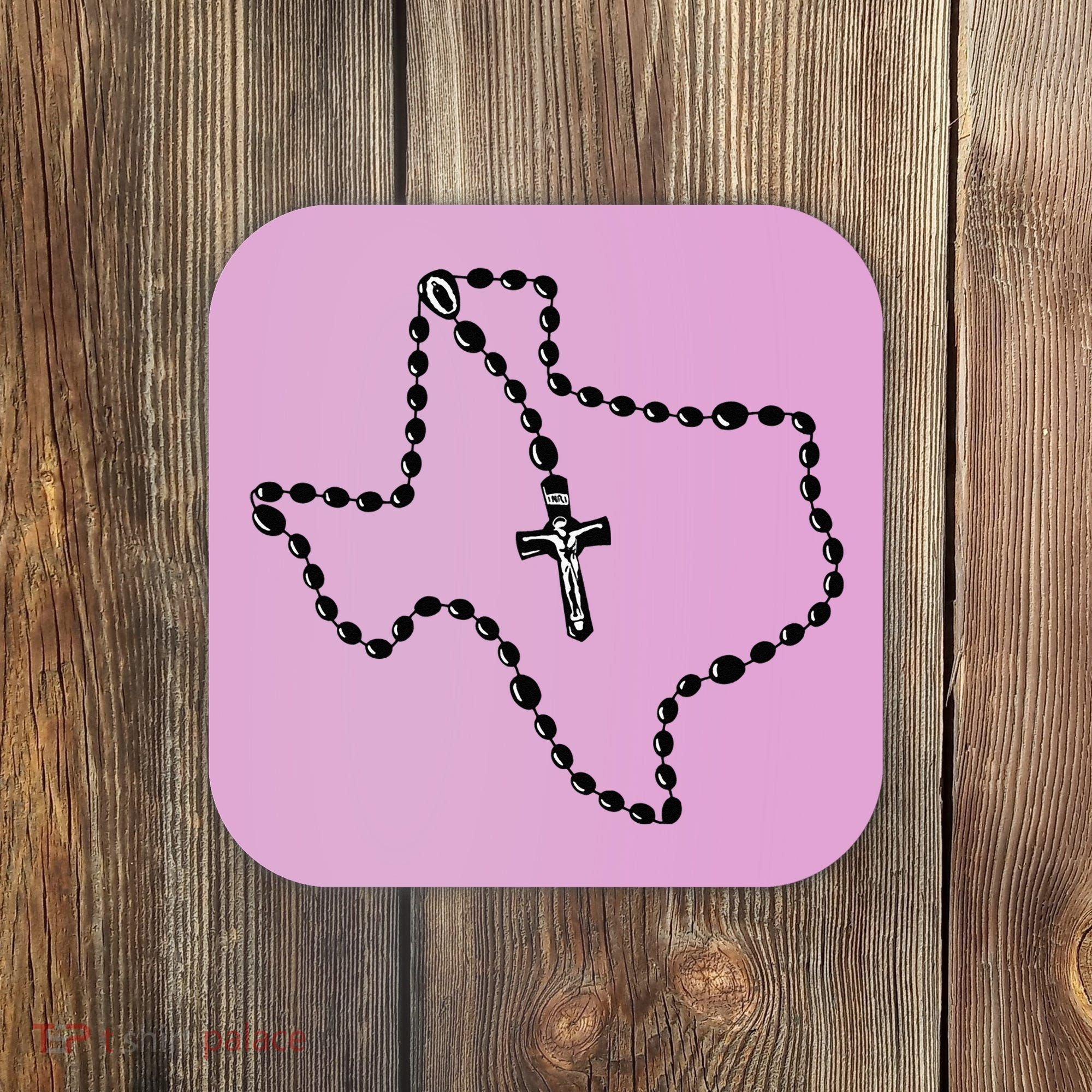 Texas State Map Catholic Rosary Coaster