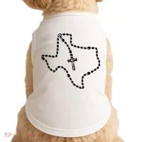 Texas State Map Catholic Rosary Doggie Tank thumb 0