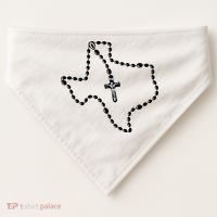 Texas State Map Catholic Rosary USA-Made Doggie Bandana thumb 0