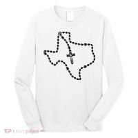 Texas State Map Catholic Rosary Long Sleeve Shirt thumb 0