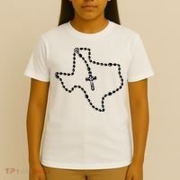 Texas State Map Catholic Rosary T-Shirt thumb 4