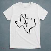 Texas State Map Catholic Rosary T-Shirt thumb 5