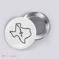 Texas State Map Catholic Rosary Button thumb 0