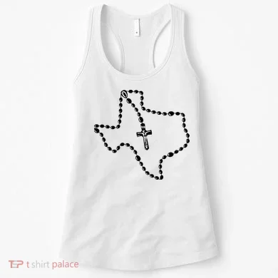 Texas State Map Catholic Rosary Women's Tank Top