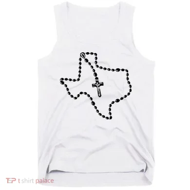 Texas State Map Catholic Rosary Tank Top