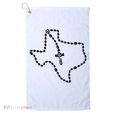 Texas State Map Catholic Rosary Golf Towel