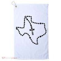 Texas State Map Catholic Rosary Golf Towel thumb 0