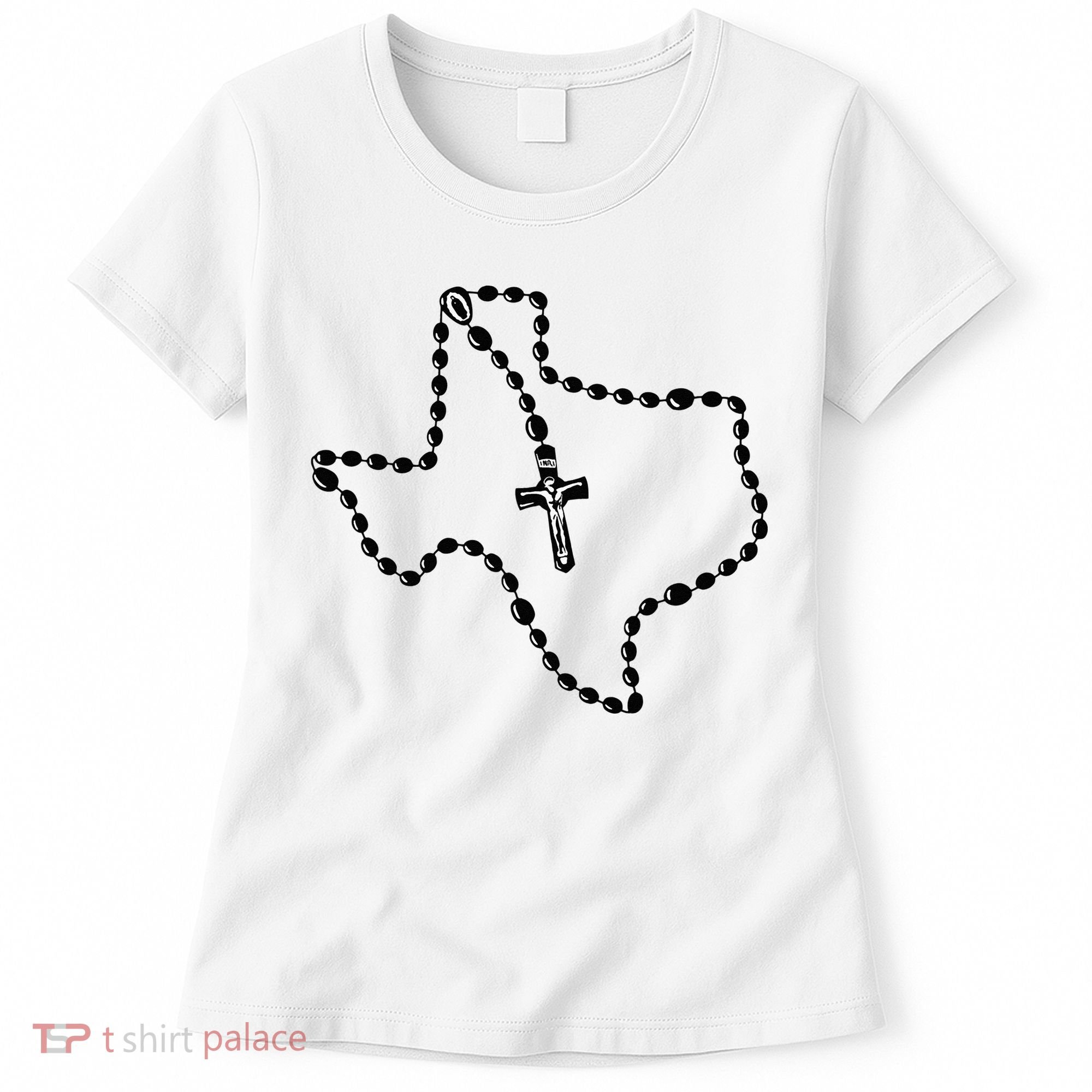 Texas State Map Catholic Rosary Women's T-Shirt