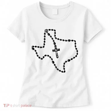 Texas State Map Catholic Rosary Women's T-Shirt