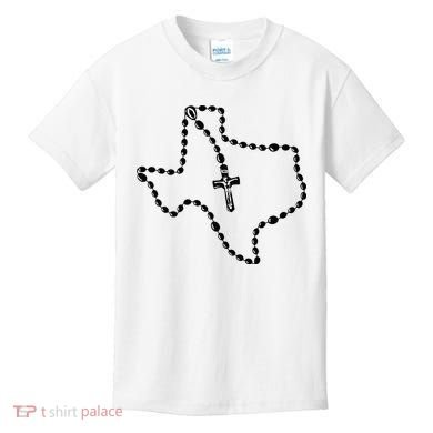 Texas State Map Catholic Rosary Kids T-Shirt