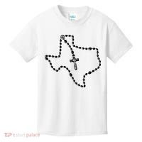 Texas State Map Catholic Rosary Kids T-Shirt thumb 0