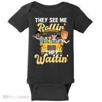 They See Me Rollin They Waitin Funny School Bus Driver Baby Bodysuit thumb 0