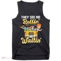 They See Me Rollin They Waitin Funny School Bus Driver Tank Top thumb 0
