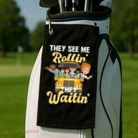 They See Me Rollin They Waitin Funny School Bus Driver Golf Towel thumb 2