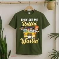 They See Me Rollin They Waitin Funny School Bus Driver T-Shirt thumb 2