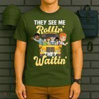 They See Me Rollin They Waitin Funny School Bus Driver T-Shirt thumb 6