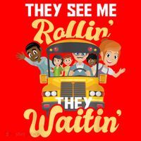 They See Me Rollin They Waitin Funny School Bus Driver Santa Hat thumb 1